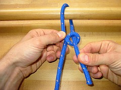 Palstek mit umgeklapptem halbem Schlag, 5. Schritt