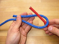 Schotstek gesteckt, 2. Schritt